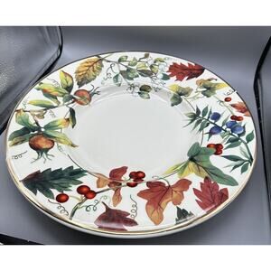 Pasta Platter Crate and Barrel Fall Fruit Italy #788H Ceramic Dish Safe 19" Dia.